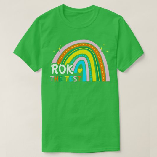 Rainbow Rock Het Test Examen Testdag Student Tea T-shirt (Design voorkant)