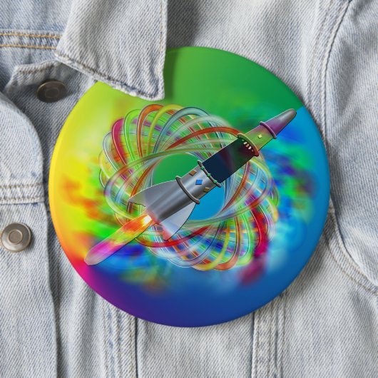 Rainbow Rocket Orbits Ronde Button 6,0 Cm (In situ)