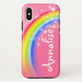 Rainbow rood roze naam iphone case (Achterkant)