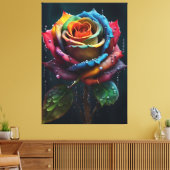 Rainbow Roos Canvas afdrukken (Insitu (Woonkamer))