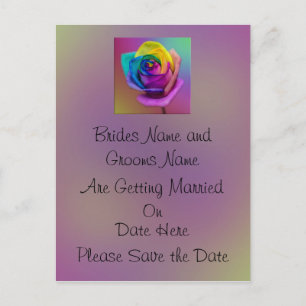 Rainbow Roos Flower Wedding Bewaar de datum Aankondigingskaart