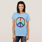 Rainbow Roos Peace Sign T-Shirt (Voorkant volledig)