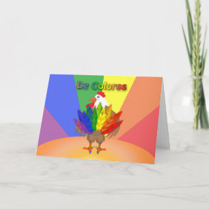 Rainbow Rooster de Colores Note Card Kaart