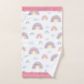 Rainbow Rose Bleu Personnalisé Boho Girl (Serviette à main)