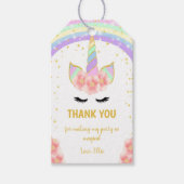 Rainbow Rose Floral Unicorn Étiquettes cadeaux (Devant)