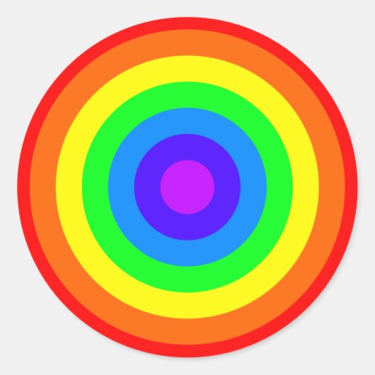 Rainbow Roundel Ronde Sticker (Voorkant)