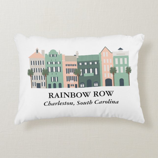 Rainbow Row Charleston Caroline du Sud Coussin (Devant)