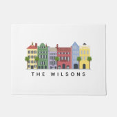 Rainbow Row Charleston SC Welkom Mat (Voorkant)