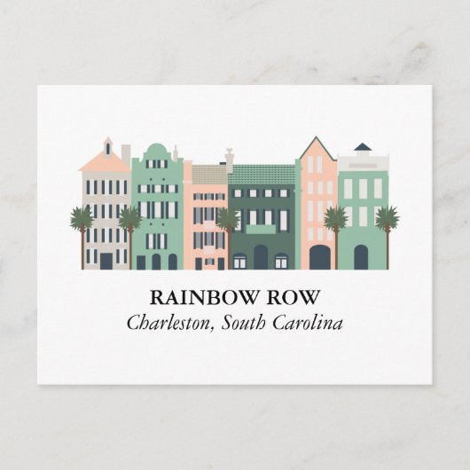 Rainbow Row Charleston South Carolina Briefkaart (Voorkant)
