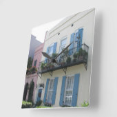 Rainbow Row Huizen, Charleston SC Klok (Hoek)