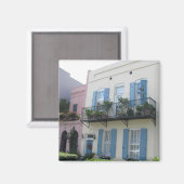 Rainbow Row Huizen, Charleston SC Magnet Magneet (Voorkant / Achterkant)