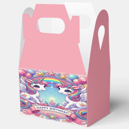 Rainbow Royalty Unicorns Bedankdoosjes (Open)