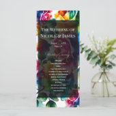 Rainbow Rozen Zwart & Wit Bloemen Trouwprogramma Programma (Staand voorkant)