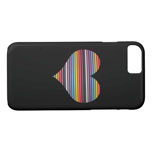 Rainbow Ruban câble coeur iPhone 7 Coque (Dos (Horizontal))