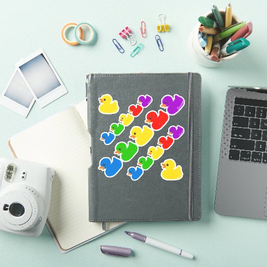 Rainbow Rubber Ducks Sticker (iPad Cover)
