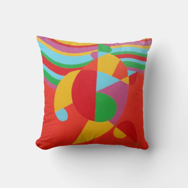 Rainbow Rush Abstract Throw Pillow Kussen (Voorkant)