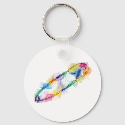 Rainbow Safety Pin Sleutelhanger (Voorkant)