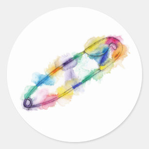 Rainbow Safety Pin Stickers