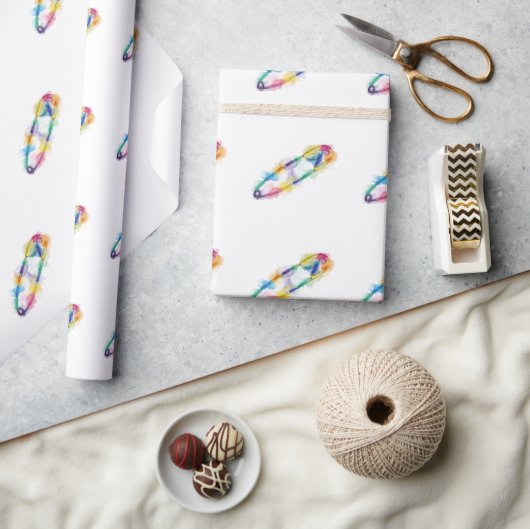 Rainbow Safety Pin Wrapping Paper Cadeaupapier (Crafts)