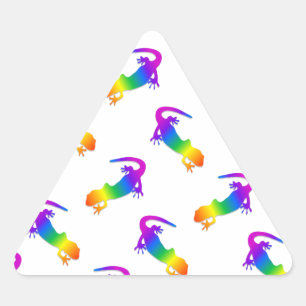 Rainbow Salamander Driehoek Sticker
