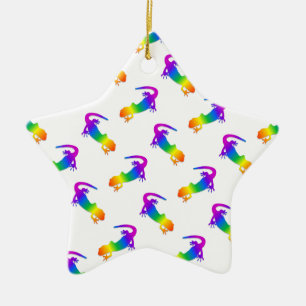 Rainbow Salamander Keramisch Ornament