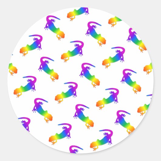 Rainbow Salamander Ronde Sticker (Voorkant)