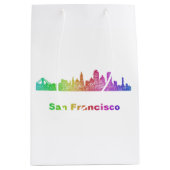 Rainbow San Francisco skyline Medium Cadeauzakje (Voorkant)