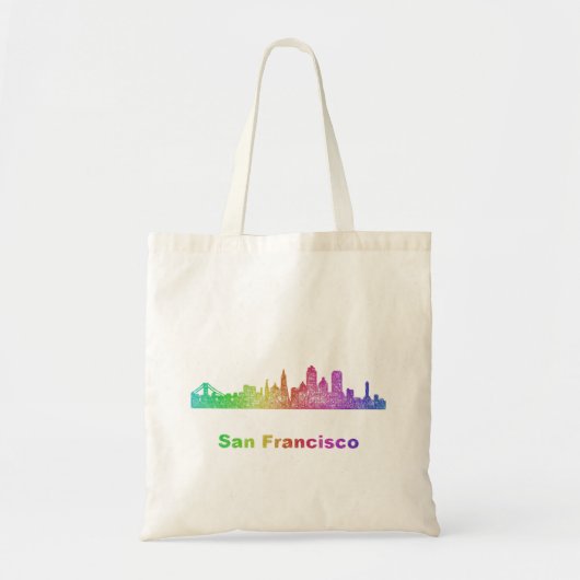 Rainbow San Francisco skyline Tote Bag (Voorkant)