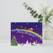 Rainbow Santa Claus Briefkaart (Staand voorkant)