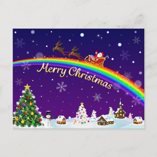 Rainbow Santa Claus Briefkaart (Voorkant)