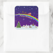 Rainbow Santa Claus Vierkante Sticker (Tas)