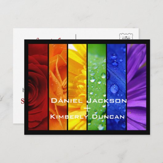 Rainbow Save the Date Briefkaart (Voorkant / Achterkant)