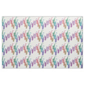 Rainbow Saxophones Pattern on White Fabric Stof (Yard (91,4 cm))