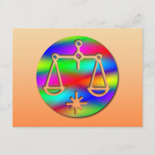 Rainbow Scales Zodiac Star Sign Briefkaart
