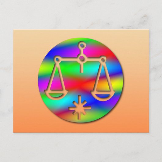 Rainbow Scales Zodiac Star Sign Briefkaart (Voorkant)