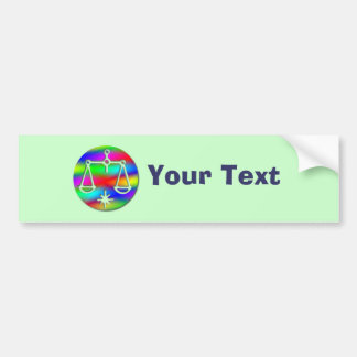 Rainbow Scales Zodiac Star Sign Bumpersticker