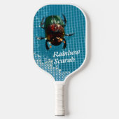 Rainbow Scarab Beetle Fotografisch Blauw Pickleball Paddle (Voorkant)