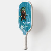 Rainbow Scarab Beetle Fotografisch Blauw Pickleball Paddle (Links)