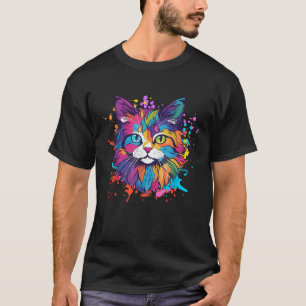 Rainbow Schattige Cat waterverf Kat Love Cat T-shirt