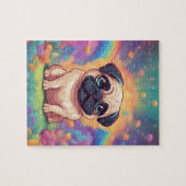Rainbow Schattige Pug Legpuzzel (Horizontaal)