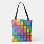 Rainbow Scratched Squares Draagtas (Achterkant)