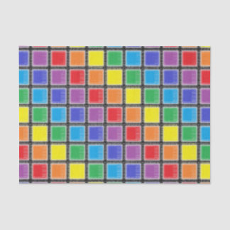 Rainbow Scratched Squares Tissuepapier