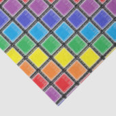 Rainbow Scratched Squares Tissuepapier (Detail)