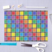 Rainbow Scratched Squares Tissuepapier (Craft)