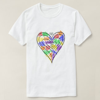 Rainbow Scribbles (hart) T-shirt