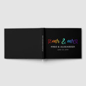 Rainbow Script Black Mr & Mr Gay Wedding Gastenboek (Volledig)