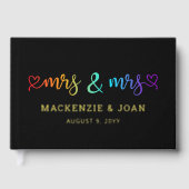 Rainbow Script Black Mrs & Mrs Lesbian Mariage (Recto)