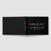 Rainbow Script Black Mrs & Mrs Lesbian Wedding Gastenboek (Volledig)