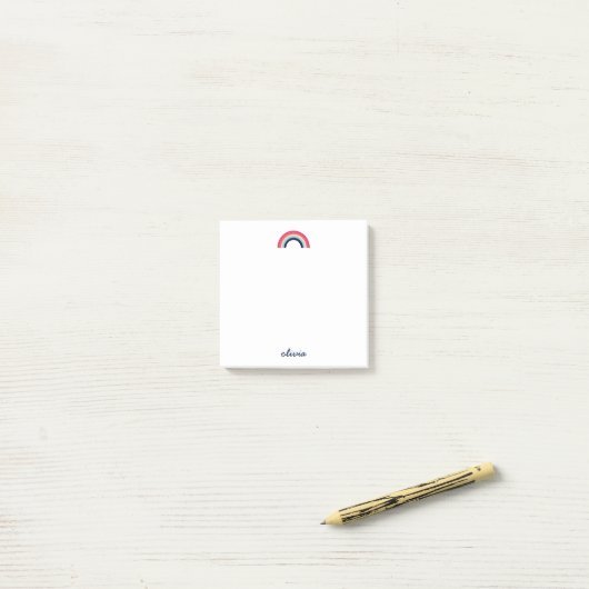 Rainbow Script Name Personated Post-it® Notes (Op bureau)