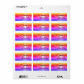 Rainbow Seagull Flies Ocean Personalize Address Etiket (Full Sheet)